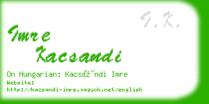 imre kacsandi business card